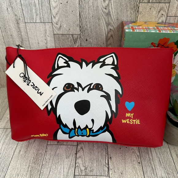 NWT Marc Tetro Westie Cosmetic Bag - Picture 1 of 9